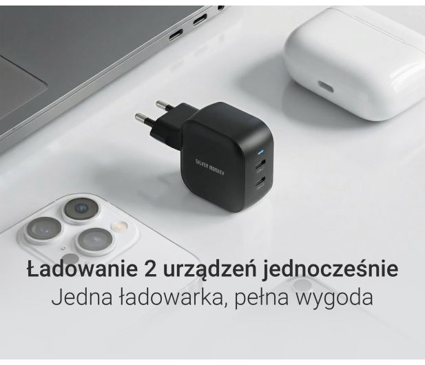 Silver Monkey Ładowarka GaN Smart Duo 48W PD Czarna - 1417247 - zdjęcie 2